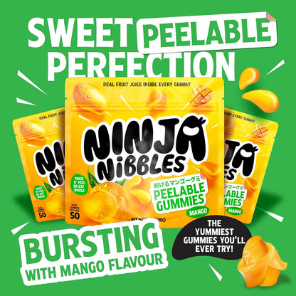 Peelable Gummies, Mango Japanese Candy, Mango Peeling Candy, Fruit Candy Peelable Gummies, ASMR Candy, Peelable Candy (7.01oz Bag)